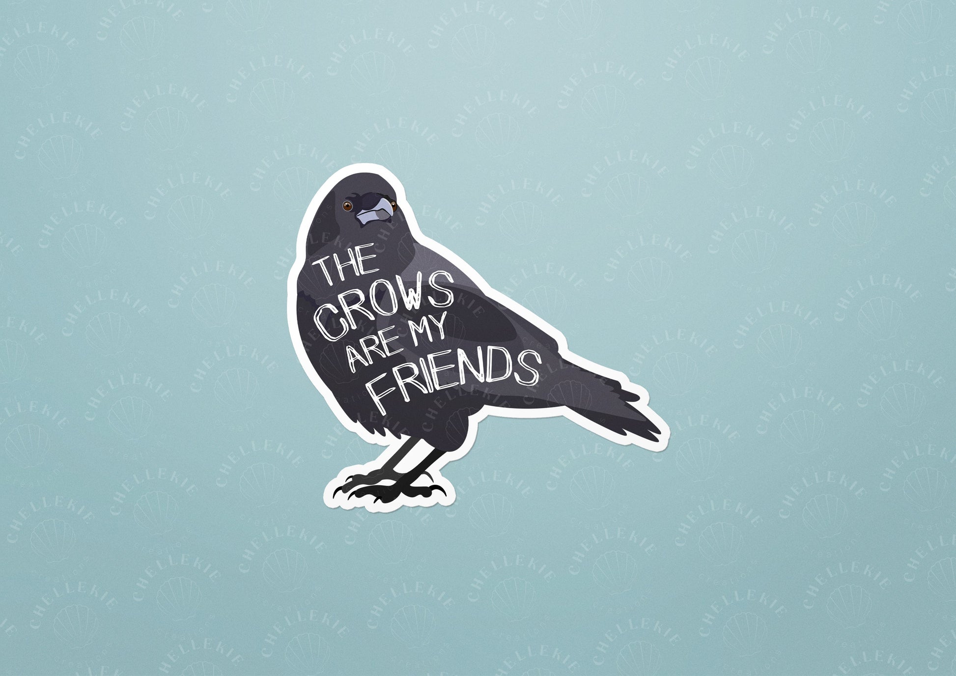 "Crow Friends" Set of 11 Vinyl Stickers - Chellekie Creations