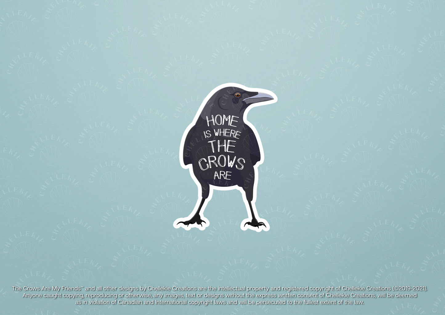 "Crow Friends" Set of 11 Vinyl Stickers - Chellekie Creations