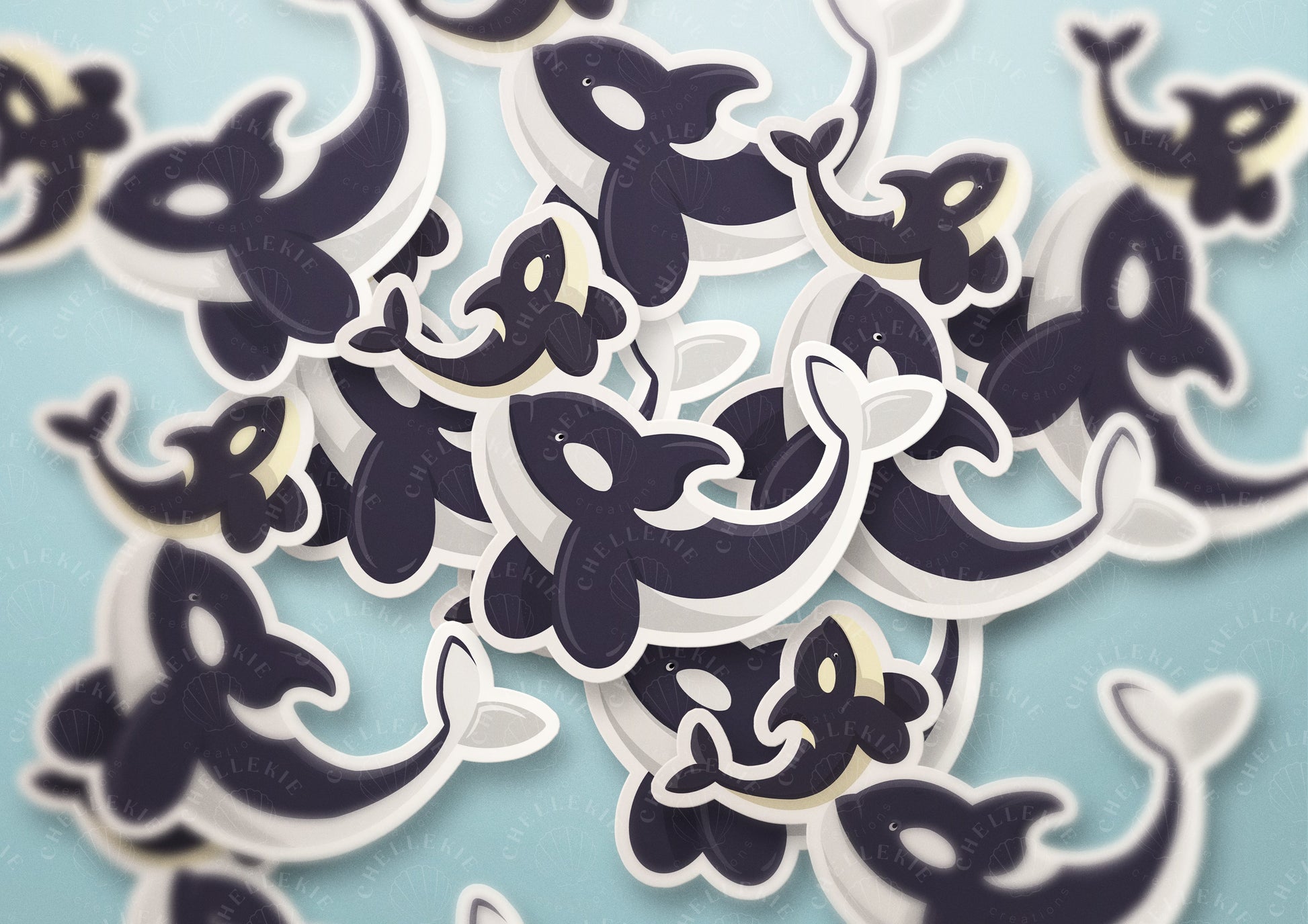 Mother and Calf Orca Vinyl Sticker - Chellekie Creations